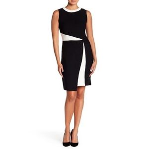 St. John Black and White Sleeveless Dress